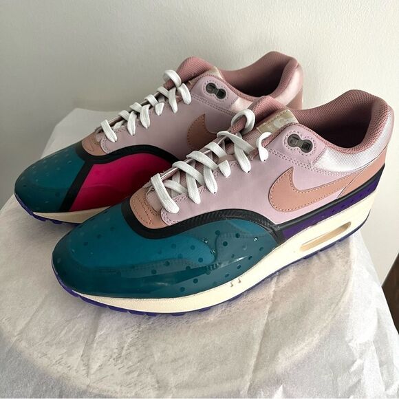 Nike Air Max 1 Premium Plum Fog Fossil Rose Womens Size 13 NWOB - Picture 3 of 11